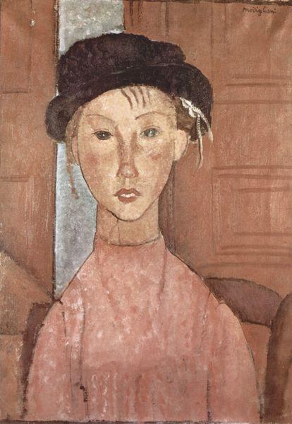 Amedeo Modigliani Madchen mit Hut oil painting image